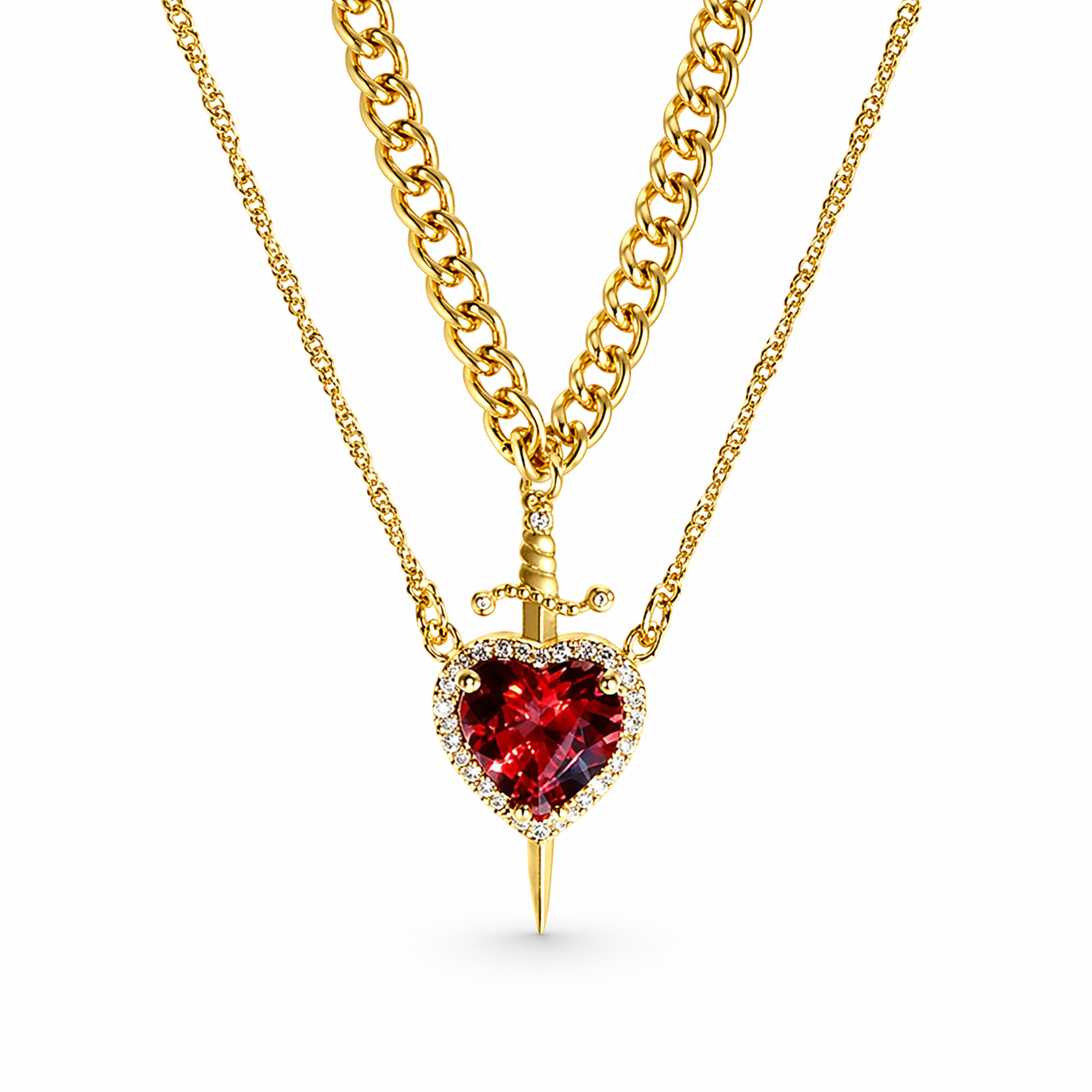 Collier Cœur Épée – Symbole d’amour et de force