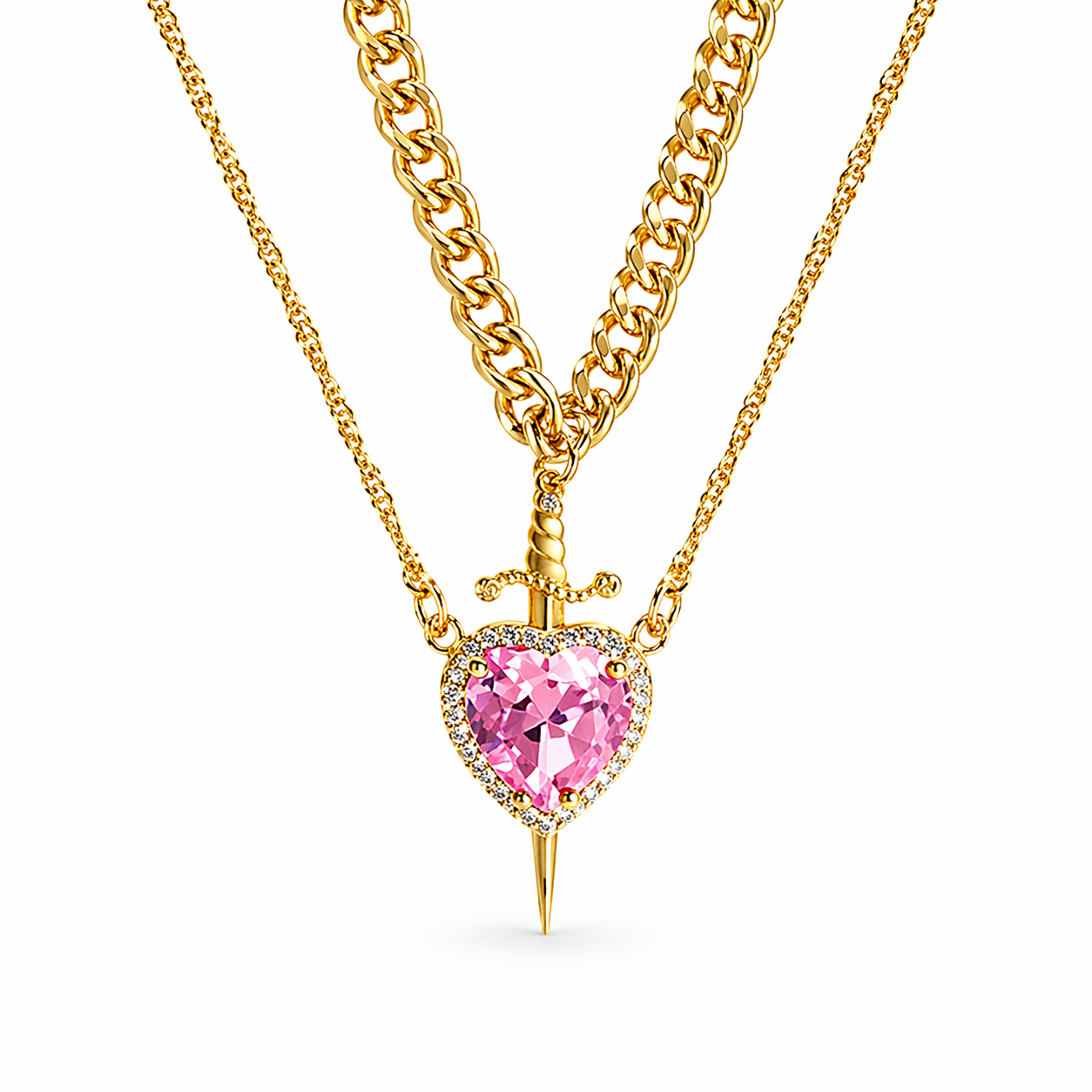 Collier Cœur Épée – Symbole d’amour et de force